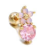 Sweet Pink Flower Ear Bone Studs Super Fairy Girly Small Earrings sku image 1