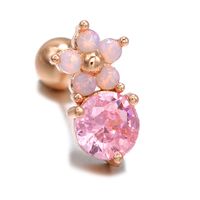 Sweet Pink Flower Ear Bone Studs Super Fairy Girly Small Earrings sku image 2
