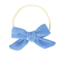 Baby Solid Color Velvet Stretch Seamless Nylon Bow Headband sku image 4