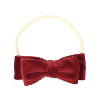 Infant Bowknot Headgear Pure Color Velvet Double-layer Bowknot Nylon Head Rope sku image 5