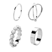 Retro Inlaid Pearl Peach Heart Joint Ring Set 5-piece Set sku image 2