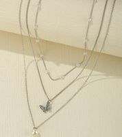 Nouveau Collier De Perles En Relief En Forme De Coeur De Perles De Riz Marguerite Empilables Multicouches En Gros sku image 1