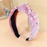 Morandi Pink Series Broad-sided Fabric Knitted Hair Band sku image 12