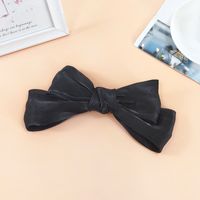 Fabric Silky Satin Bow Hairpin Simple Wide-sided Spring Clip Top Clip Steel Clip sku image 1