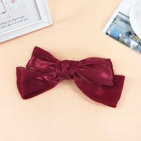 Fabric Silky Satin Bow Hairpin Simple Wide-sided Spring Clip Top Clip Steel Clip sku image 2