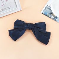 Fabric Silky Satin Bow Hairpin Simple Wide-sided Spring Clip Top Clip Steel Clip sku image 3