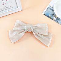 Fabric Silky Satin Bow Hairpin Simple Wide-sided Spring Clip Top Clip Steel Clip sku image 4