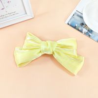Fabric Silky Satin Bow Hairpin Simple Wide-sided Spring Clip Top Clip Steel Clip sku image 6