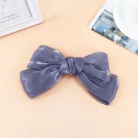 Fabric Silky Satin Bow Hairpin Simple Wide-sided Spring Clip Top Clip Steel Clip sku image 7
