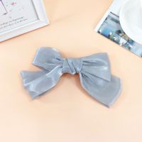 Fabric Silky Satin Bow Hairpin Simple Wide-sided Spring Clip Top Clip Steel Clip sku image 8