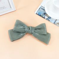 Fabric Silky Satin Bow Hairpin Simple Wide-sided Spring Clip Top Clip Steel Clip sku image 9