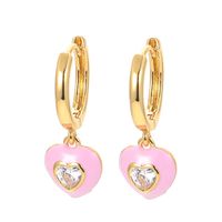 Boucles D&#39;oreilles Goutte D&#39;huile De Zircon Micro-incrusté Boucles D&#39;oreilles Coeur Simples sku image 6