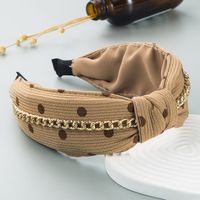 New Fashion Fabric Alloy Chain Twisted Wave Nodding Headband sku image 3