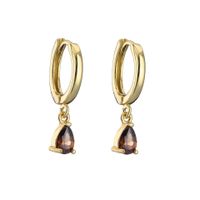 Multicolor Micro-inlaid Zircon Drop-shaped Colored Diamond Earrings sku image 8