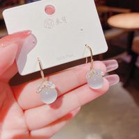 Korean Style Zircon Fashion Geometric Tassel Pendant Earring Copper Ear Jewelry sku image 7
