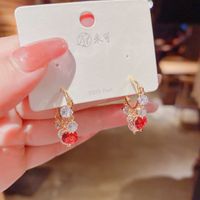 Korean Style Zircon Fashion Geometric Tassel Pendant Earring Copper Ear Jewelry sku image 13