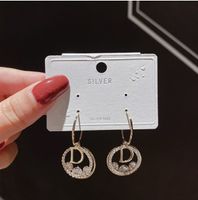 Korean Style Zircon Fashion Geometric Tassel Pendant Earring Copper Ear Jewelry sku image 18