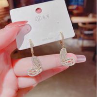Korean Style Zircon Fashion Geometric Tassel Pendant Earring Copper Ear Jewelry sku image 24