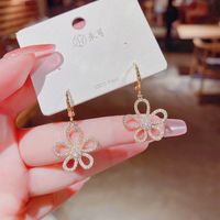 Korean Style Zircon Fashion Geometric Tassel Pendant Earring Copper Ear Jewelry sku image 19