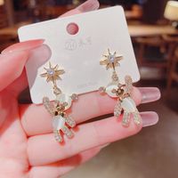 Korean Style Zircon Fashion Geometric Tassel Pendant Earring Copper Ear Jewelry sku image 27