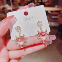 Korean Style Zircon Fashion Geometric Tassel Pendant Earring Copper Ear Jewelry sku image 38