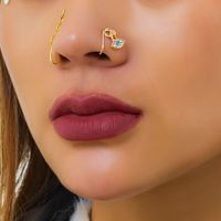 European And American Geometric Water Droplets Turquoise Perforation-free Nose Clip sku image 9