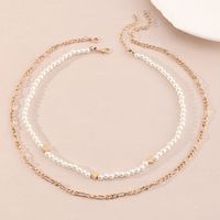 Fashion Creative Hollow Double-layer Chain Five-pointed Star Rice Bead Necklace sku image 2