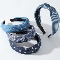 European And American New Wide-brimmed Fabric Hair Accessories Knotted Headband main image 3
