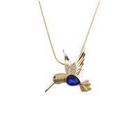 Geometric Copper Zircon Jewelry New Fashion Bird Pendant Necklace sku image 1