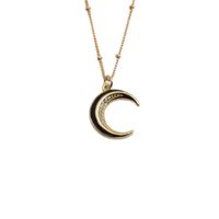 Star Pendant With Jewelry Copper Zircon Drip Oil Multicolor Moon Necklace sku image 3