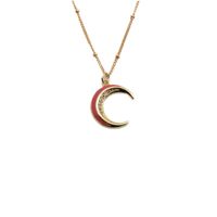 Star Pendant With Jewelry Copper Zircon Drip Oil Multicolor Moon Necklace sku image 5