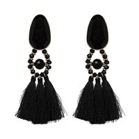 Color Retro Ethnic Tassel Exaggerated Large Diamond Earrings sku image 5