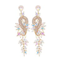 New Style European And American Leaf Brooch Shape Diamond Earrings sku image 10