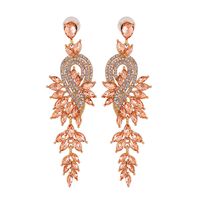 New Style European And American Leaf Brooch Shape Diamond Earrings sku image 7