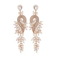 New Style European And American Leaf Brooch Shape Diamond Earrings sku image 9