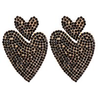 European And American Rhinestone Geometric Heart-shaped Earrings sku image 2
