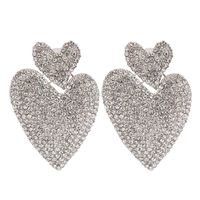 European And American Rhinestone Geometric Heart-shaped Earrings sku image 3