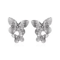 Double Butterfly Fashion Exaggerated Creative Temperament Earrings sku image 2