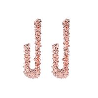 Creative Retro Geometric Personality Irregular Letter Carved Earrings sku image 3