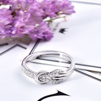 European And American Knotted Flower Diamond Metal Ring Wholesale sku image 6
