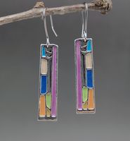 Creative Seven-color Parquet Earrings Handmade Enamel Earrings sku image 1