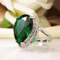 European And American Fashion Emerald Zircon Ring sku image 2