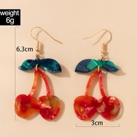 Ethnic Resin Fruit Ear Hook Geometric Irregular Cherry Earrings main image 8