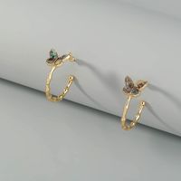 European And American C-shaped Butterfly Earrings main image 2