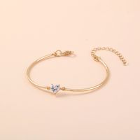 Simple Style Heart Zircon Bracelet Fashion Geometric Copper Bracelet Women main image 4