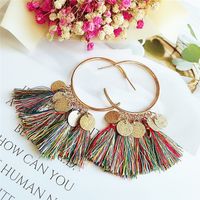 New Creative Metal Discs Color Tassel Hit Color Earrings Jewelry main image 1