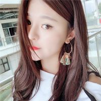 New Creative Metal Discs Color Tassel Hit Color Earrings Jewelry main image 5