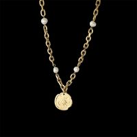 Brand Compass Pearl Beads Chain Personality Light Luxury Necklace main image 1