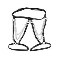 European And American Style Exaggerated Geometric Body Chain Punk Black Belt main image 6
