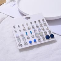 Retro Flower Niche Fashionable Popular Pearl Bow 20 Pairs Of Earrings Set main image 3